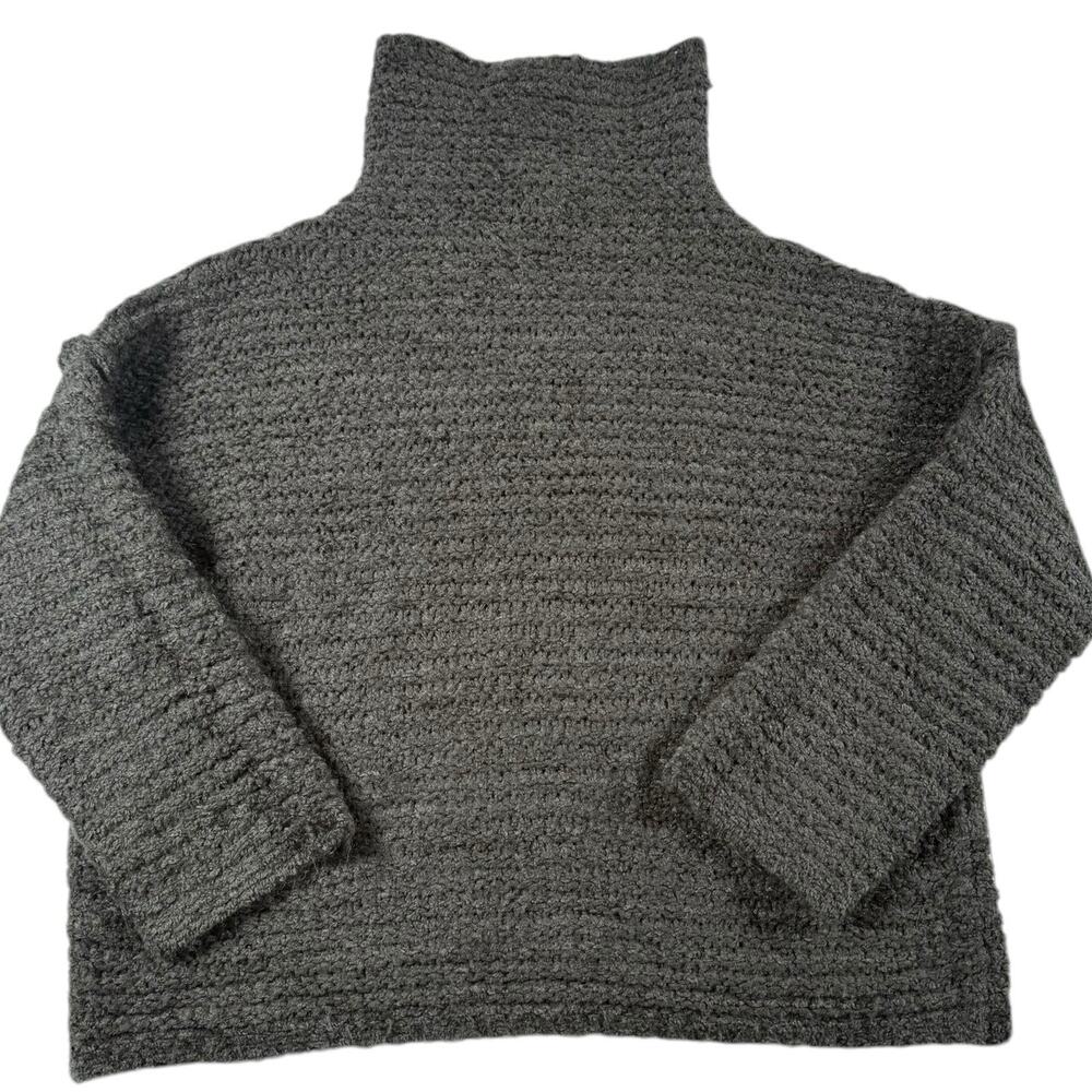 aerie Gray Drop Shoulder Mock Neck Sweater Size XS